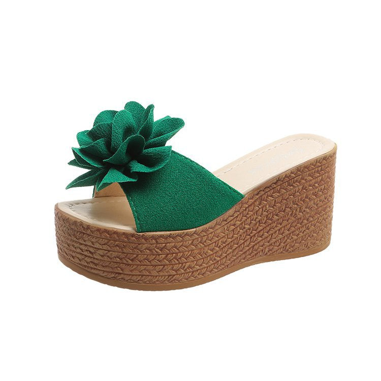 Dame Wedge-sandaler med floralt dekoration og skridsikker sål Stilla