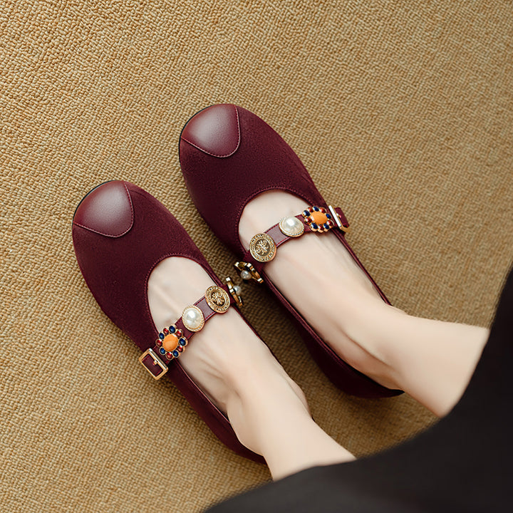 Femme Dekorative Mary Jane Flats Stilla