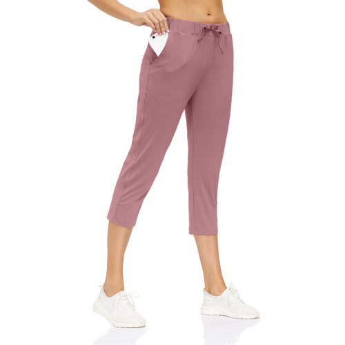 Dame Sporty 3/4-bukser med elastisk talje og praktiske sidelommer Stilla