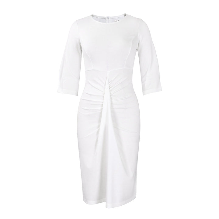 Dame Raffineret Midikjole med Drapering og elegante Ærmer Stilla