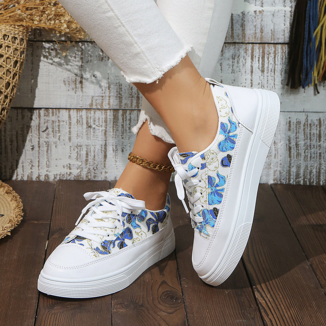 Dame Trendy Blomstermønster Sneakers Stilla