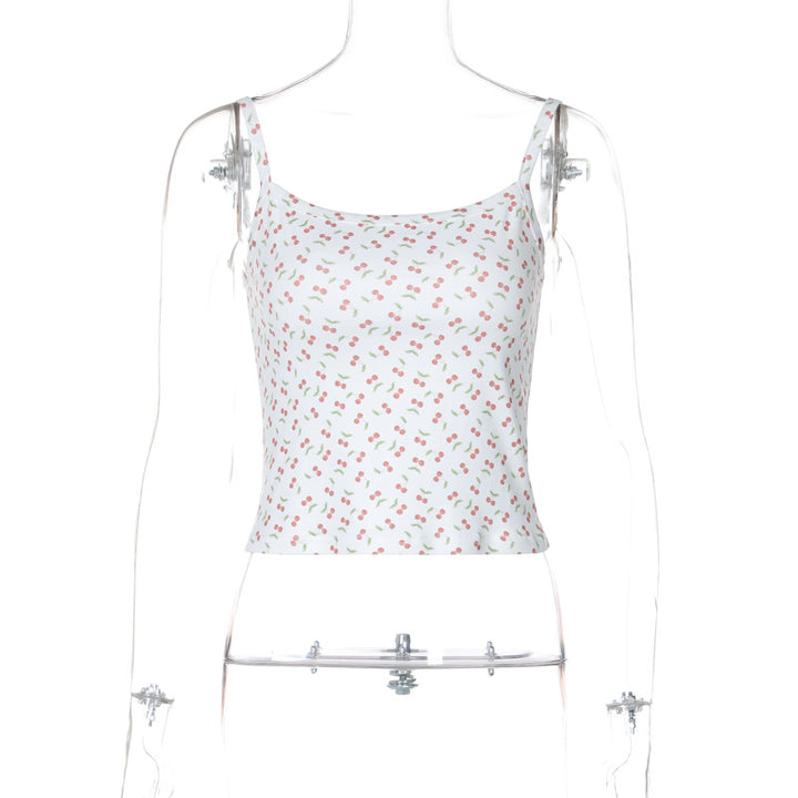 Dame skåret t-shirt i frugtagtig design Stilla