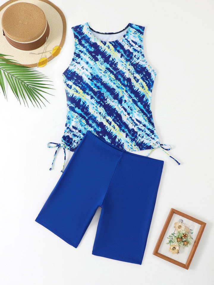 Dame Sporty Tankini-sæt med høj kvalitets elastisk materiale og sidelivs bindinger Stilla