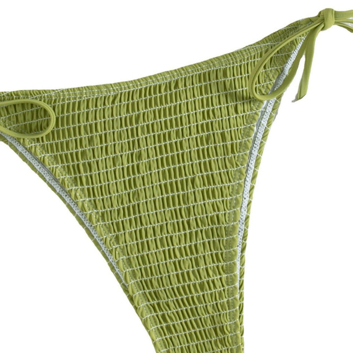 Dame triangel bikini med rynket design Skovae