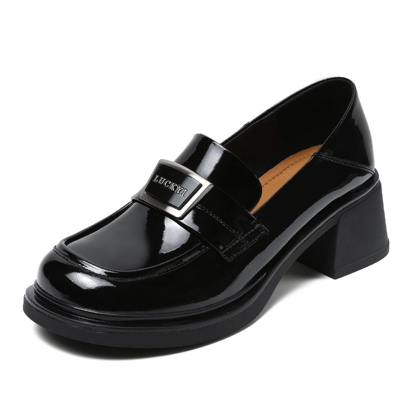 Dame Klassisk Læder Blokhæl Slippers Stilla