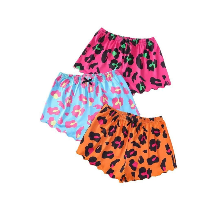 Dame fashionable shorts sæt med iøjnefaldende leopardmønster Stilla