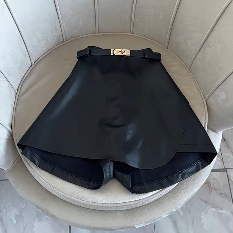 Dame Elegant Wrap nederdel med stilfuld bælte Stilla