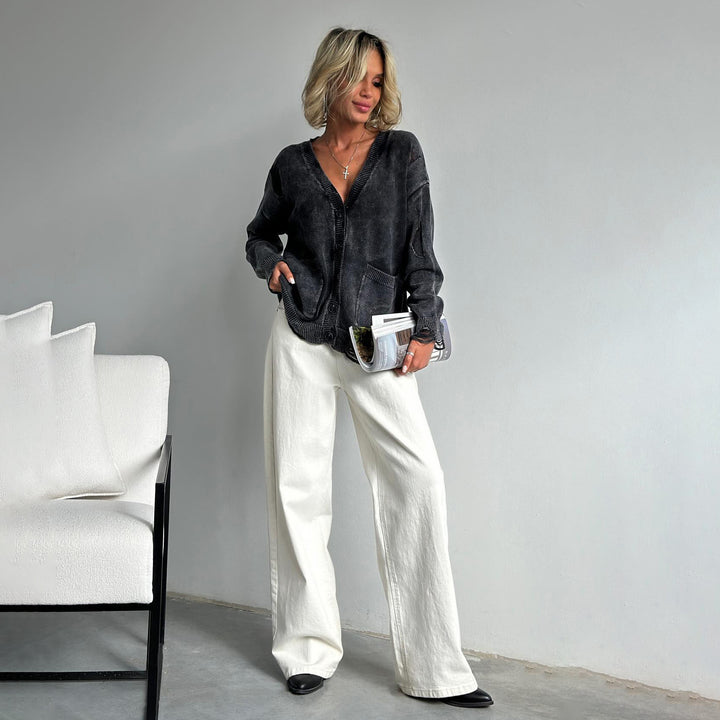 Kvinders oversized cardigan med knapdetaljer Stilla