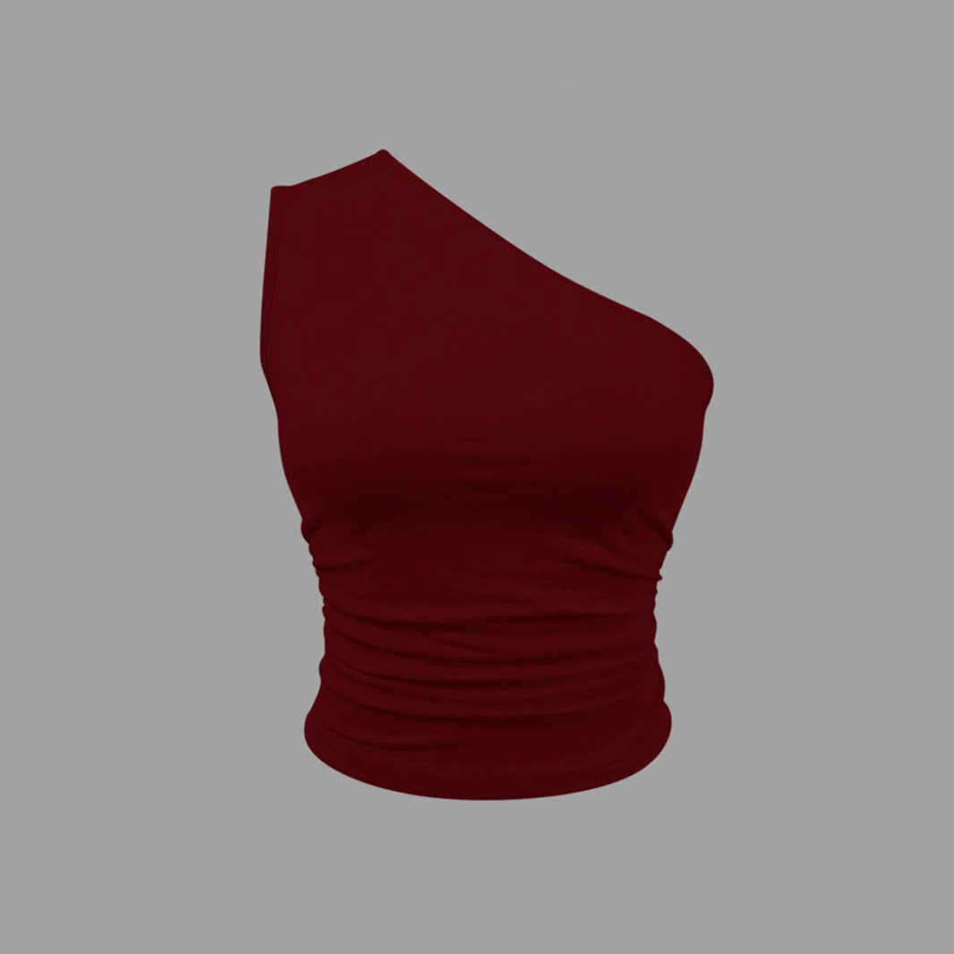 Dame asymmetrisk halterneck top Stilla