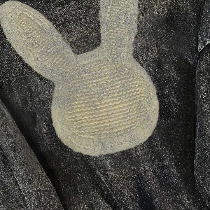 Dame Oversized T-shirt med Bunny-motiv Stilla