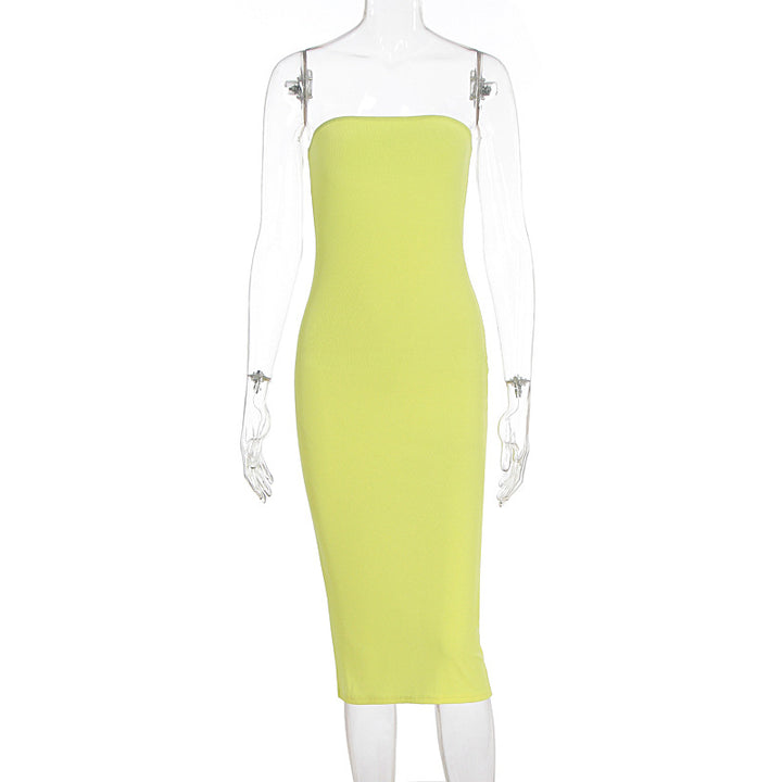 Dame Basic-Bodycon kjole uden stropper Skovae