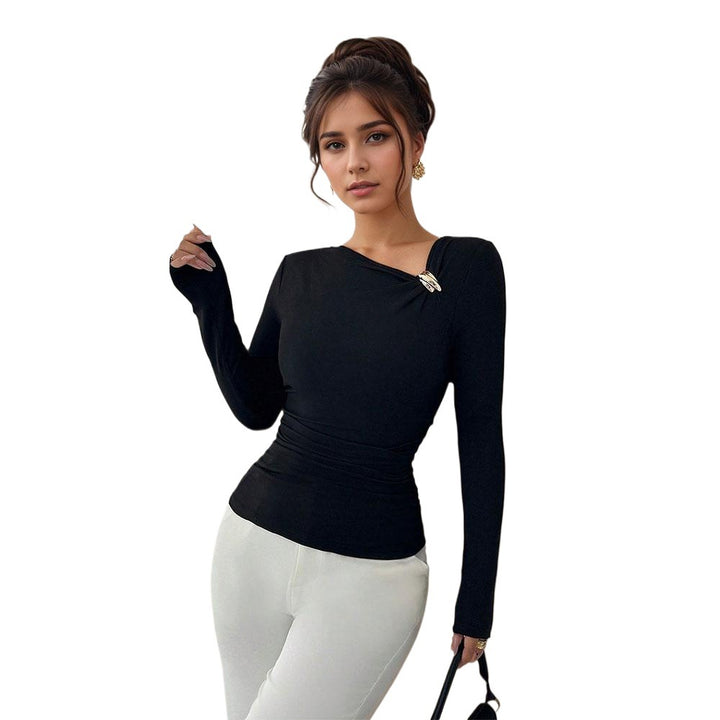 Kvinders figur-siddende langærmet top med elegant twist detalje Stilla