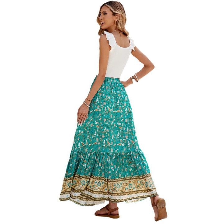 Damer Bohemian Blomstret Print Maxi Nederdel Stilla