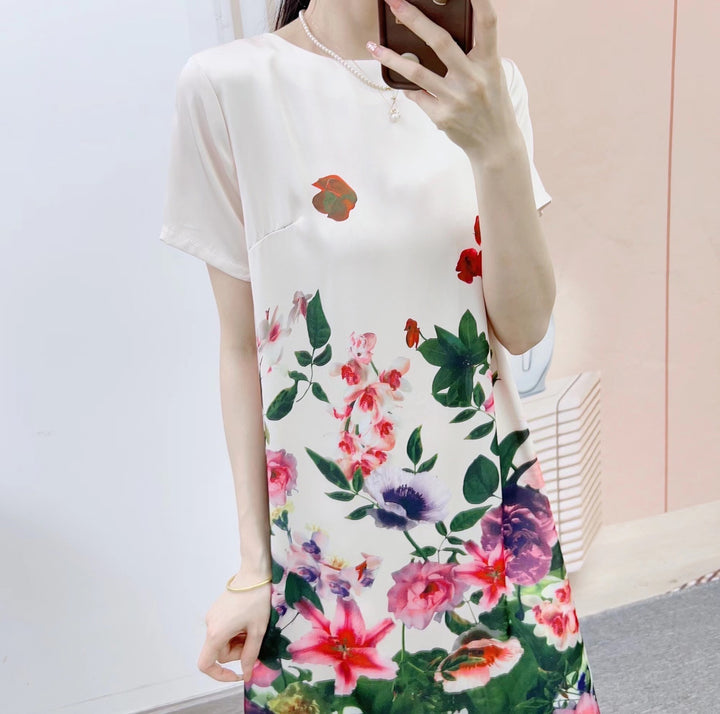 Dame Casual kjole med kunstnerisk sommerfuglemotiv og afslappet pasform Stilla