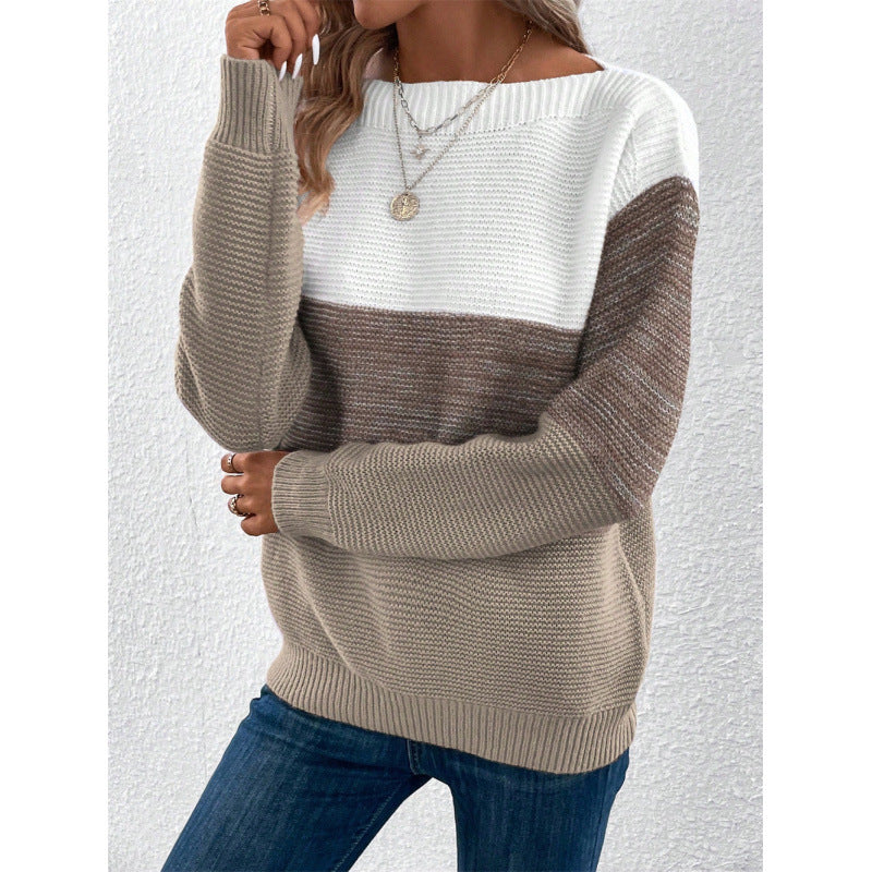 Femme Cozy Farveblok Strikpullover Stilla