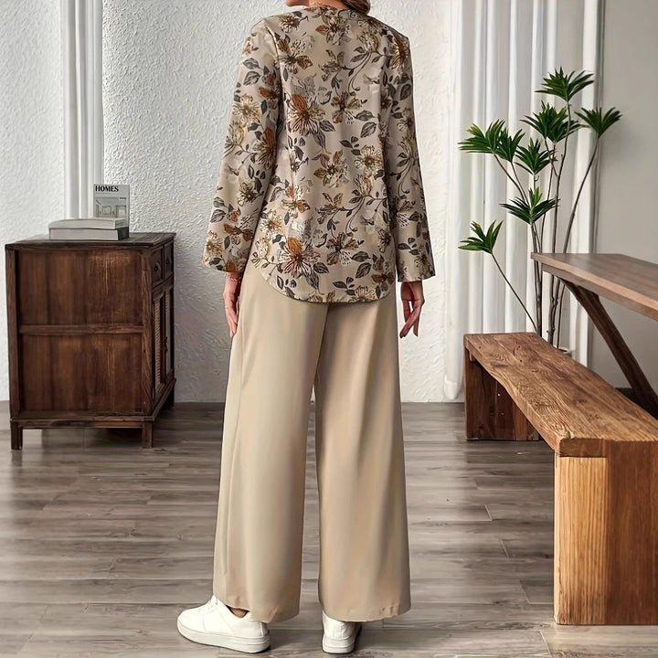 Dame luftig bluse med blomsterdesign og loose fit Stilla