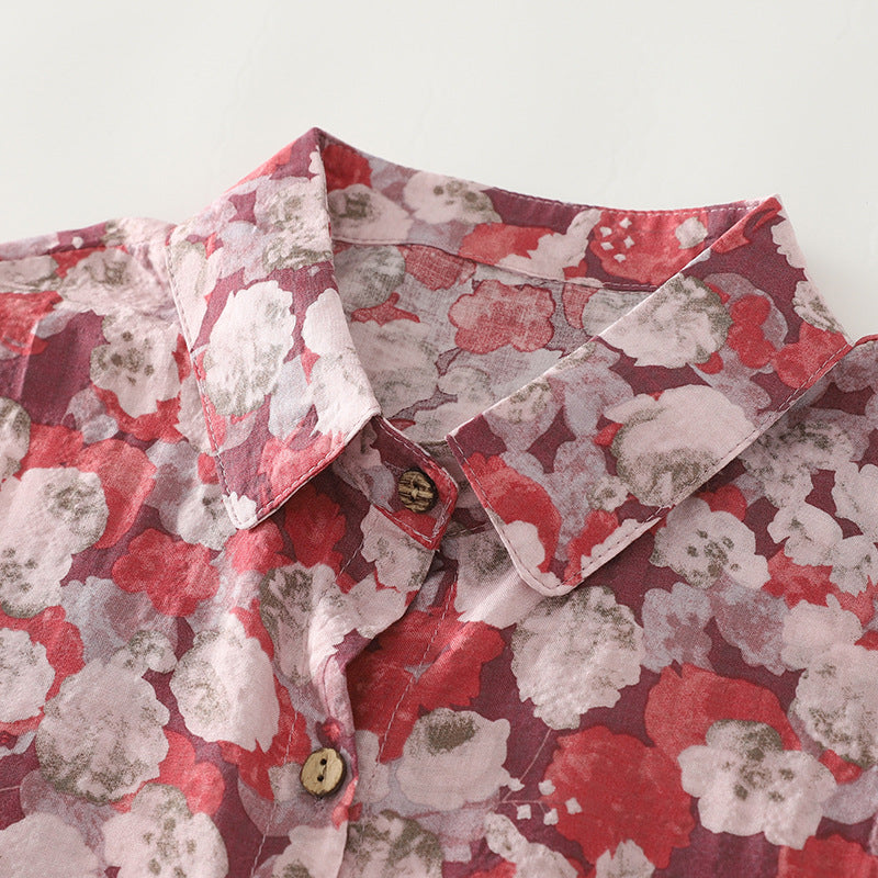 Damebluse i loose fit med blomstermønster Stilla