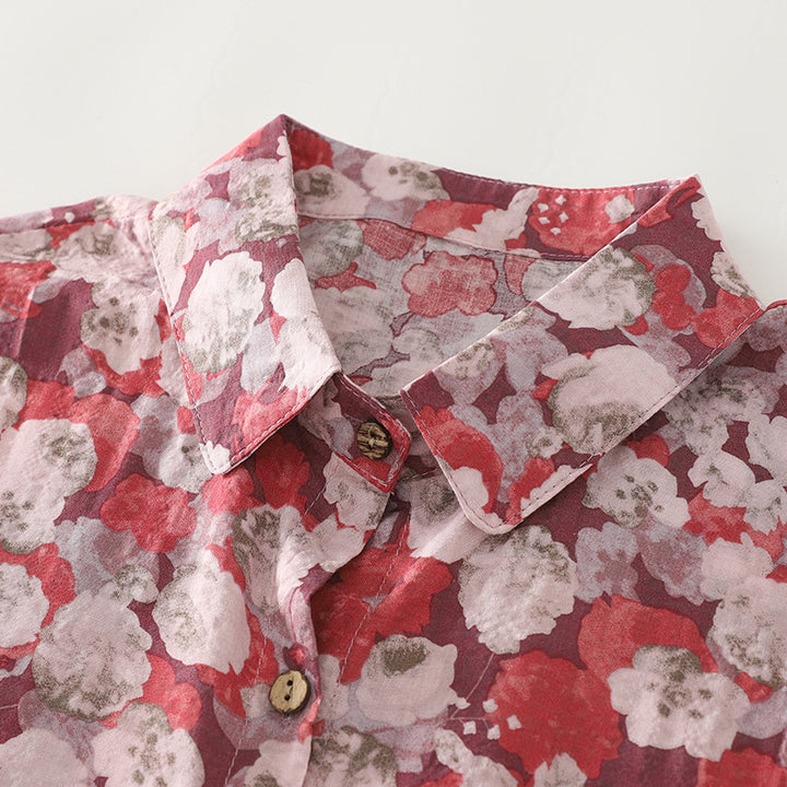 Damebluse i loose fit med blomstermønster Stilla