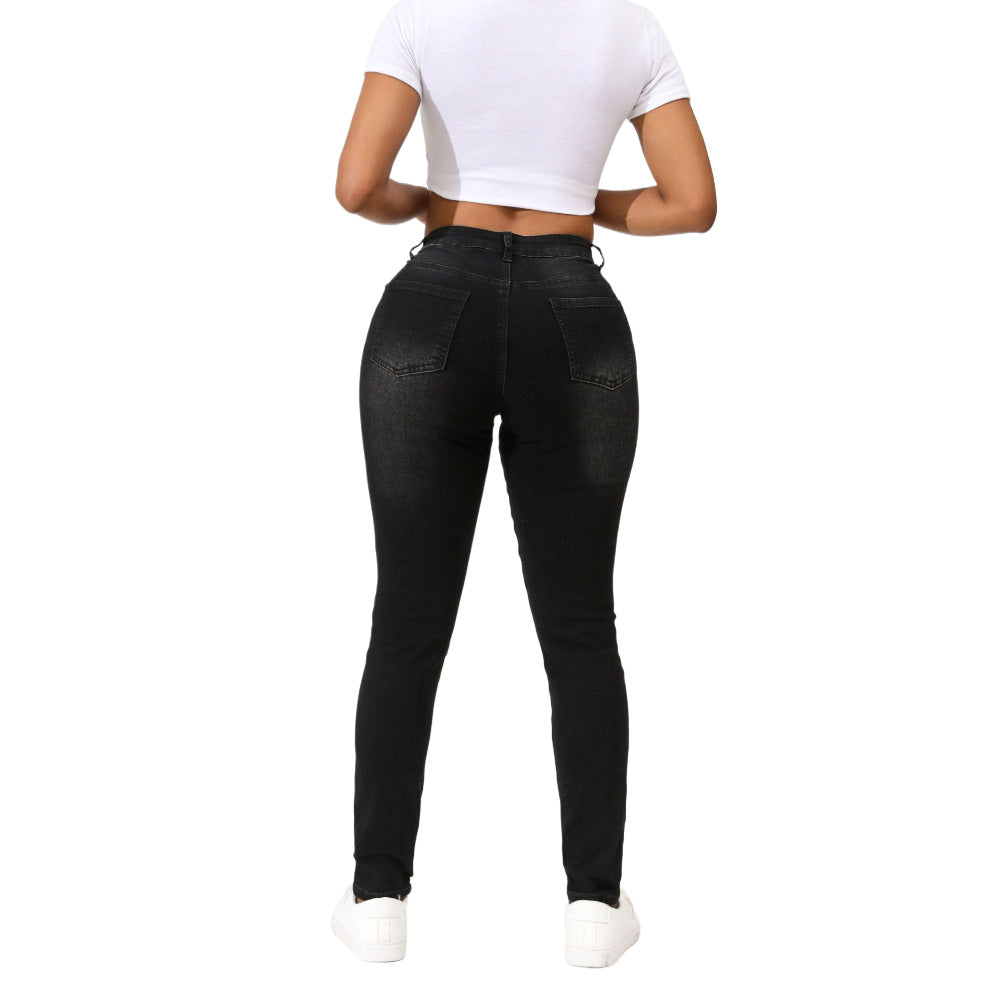 Dame Ripped Skinny Jeans med høj talje Stilla