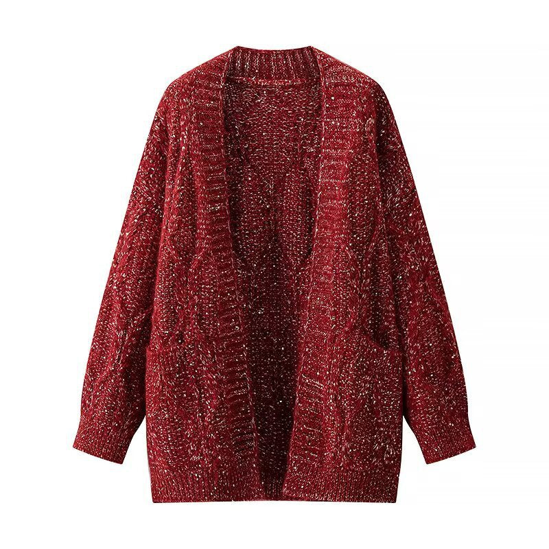 Kvinders chunky strik cardigan med praktiske lommer Stilla