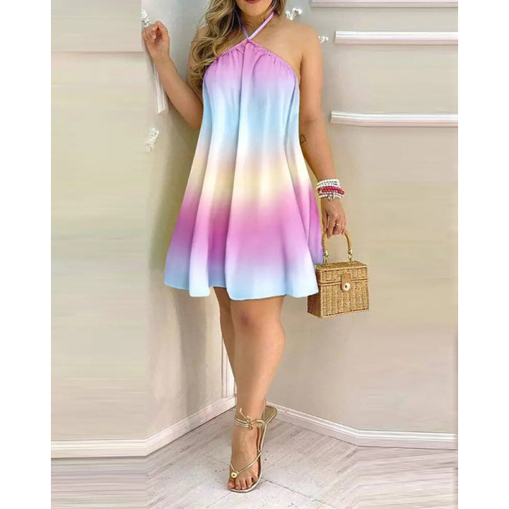Dame Casual Blomsterprint Halterkjole Stilla