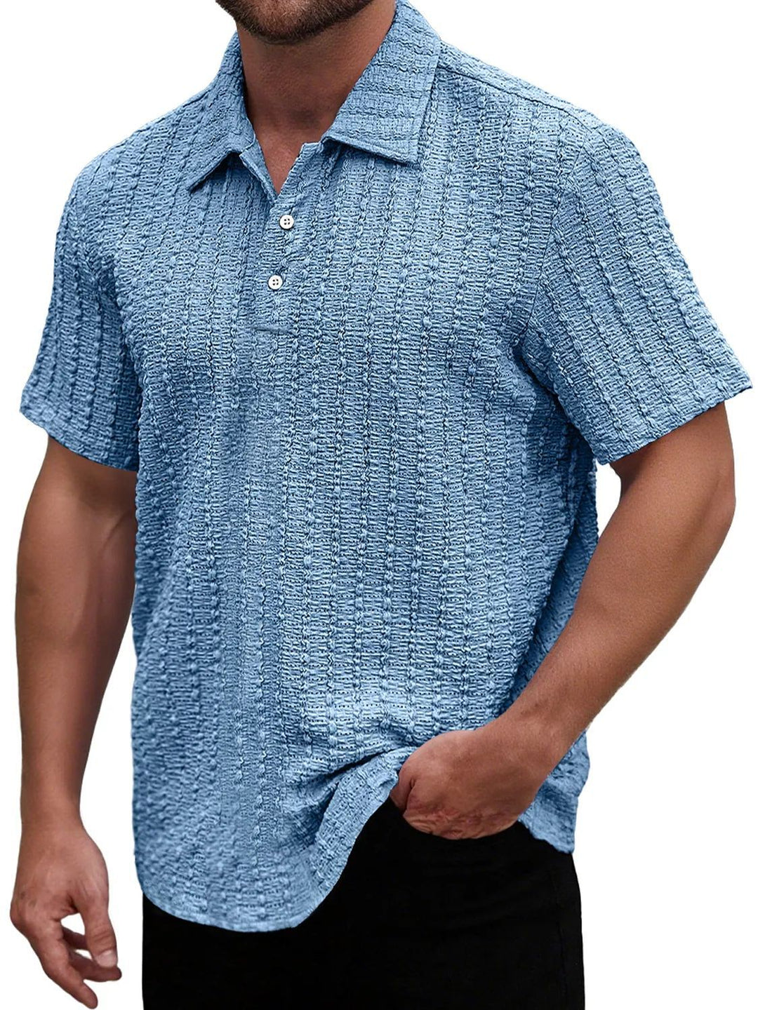 Herrer Struktur Kortærmet Poloshirt Stilla