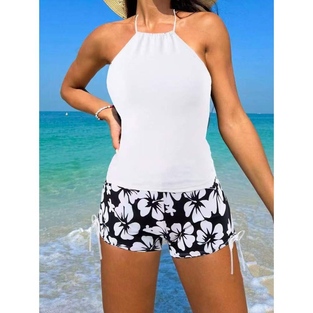 Dame hækletrøje og blomsterlegetøjs-badeshorts sæt Stilla