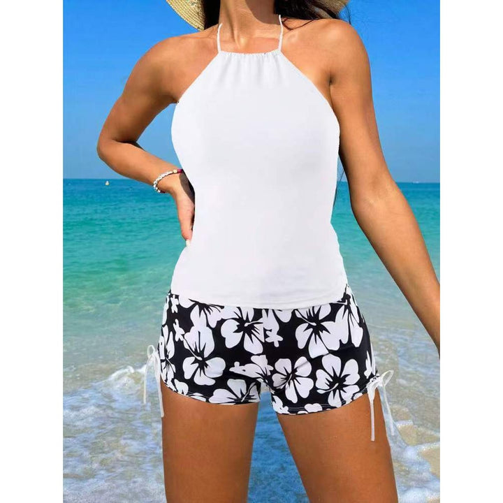 Dame hækletrøje og blomsterlegetøjs-badeshorts sæt Stilla