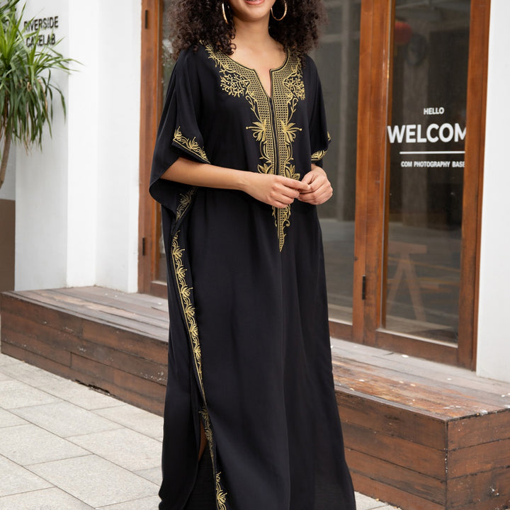 Dame Kaftan med elegant broderi og vid skjæring Stilla