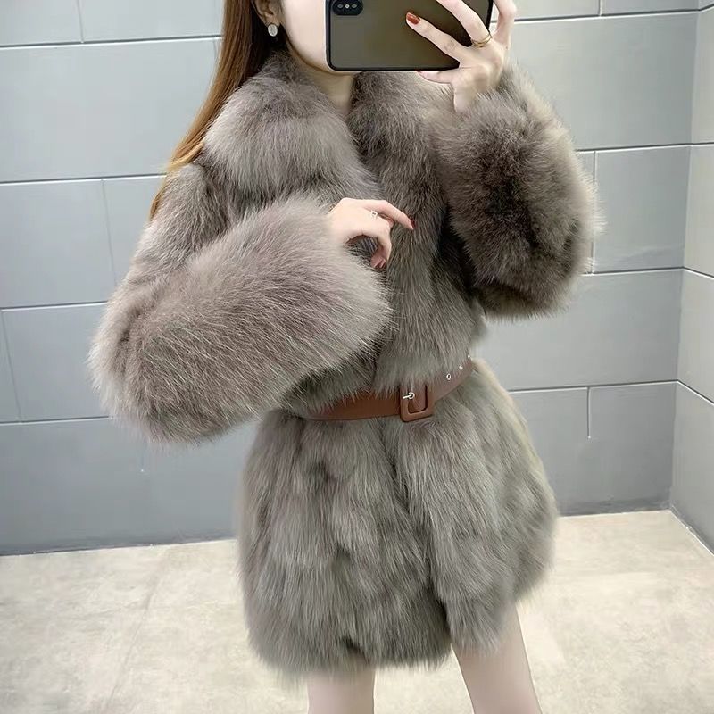 Dame Elegant Faux Fur Jakke Stilla