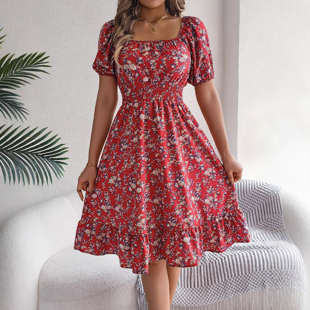 Dame Midi kjole med blomsterprint Stilla