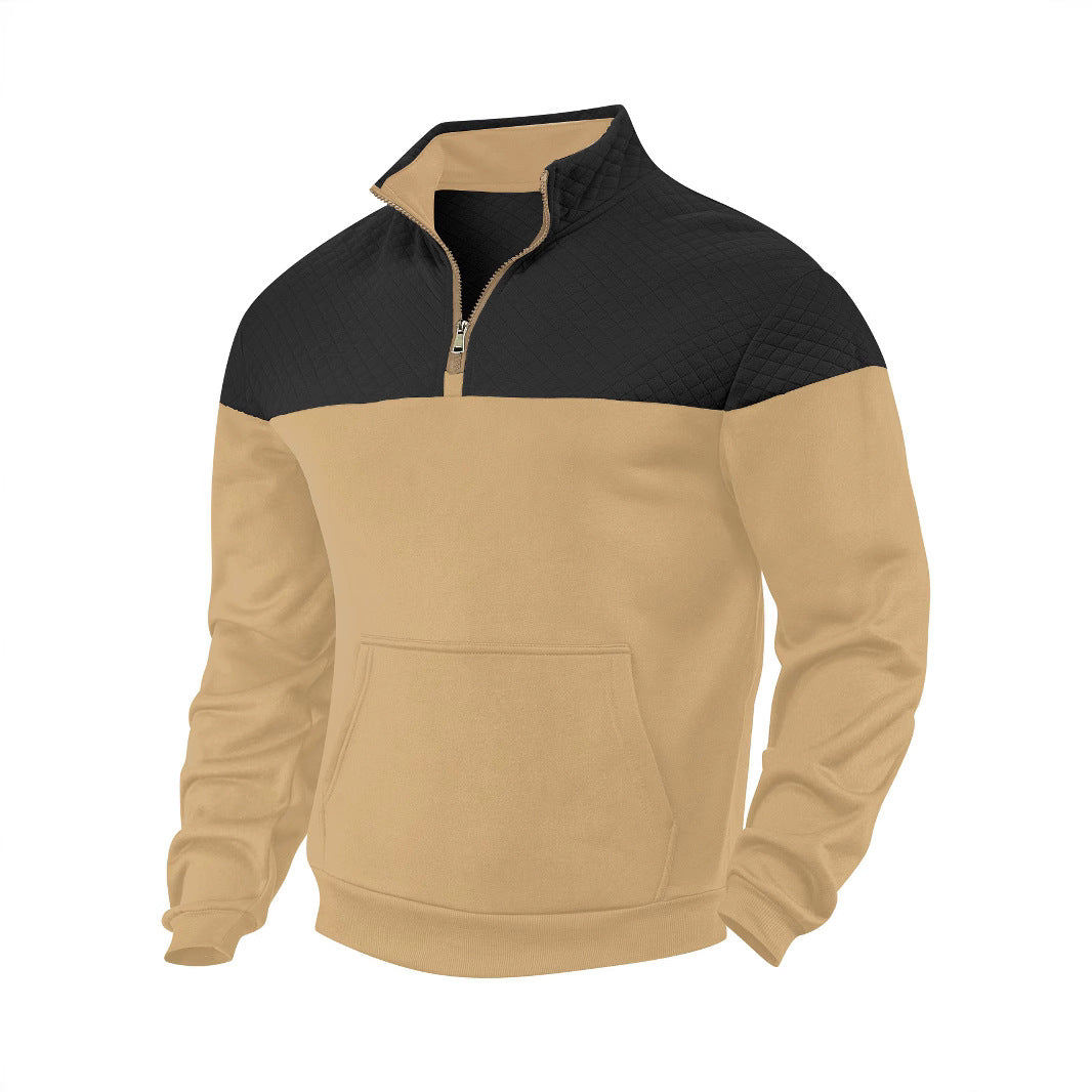 Herrer quilted pullover med praktiske lommer og innovativ lynlås Stilla