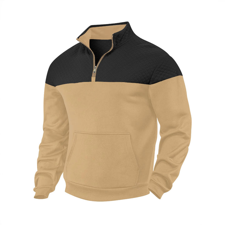 Herrer quilted pullover med praktiske lommer og innovativ lynlås Stilla