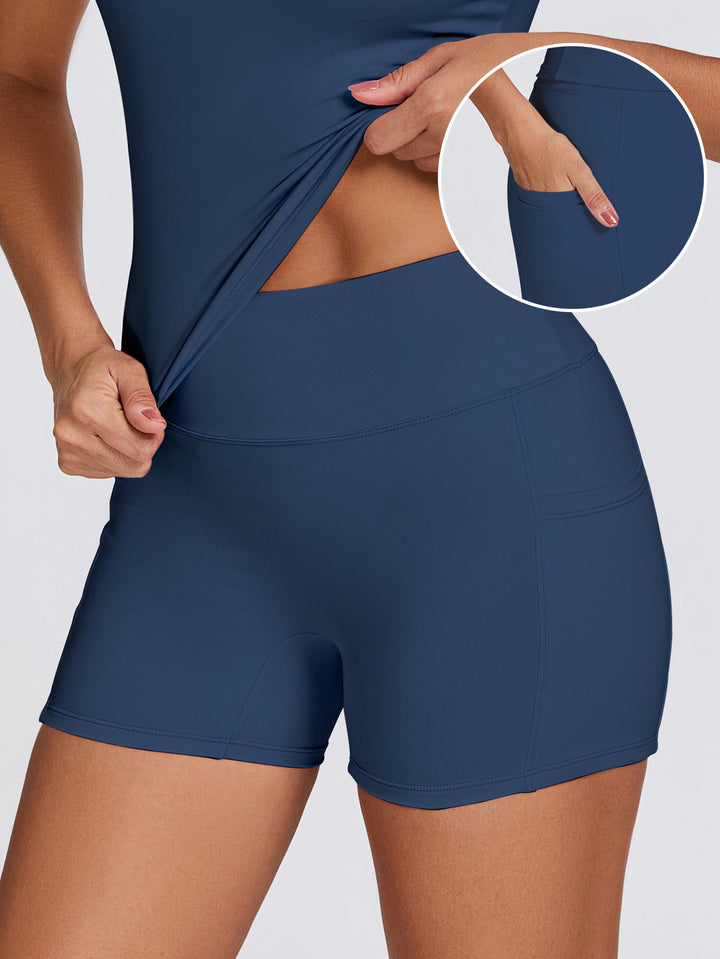 Dame Sporty kompressionsshorts med praktiske sidelommer Skovae