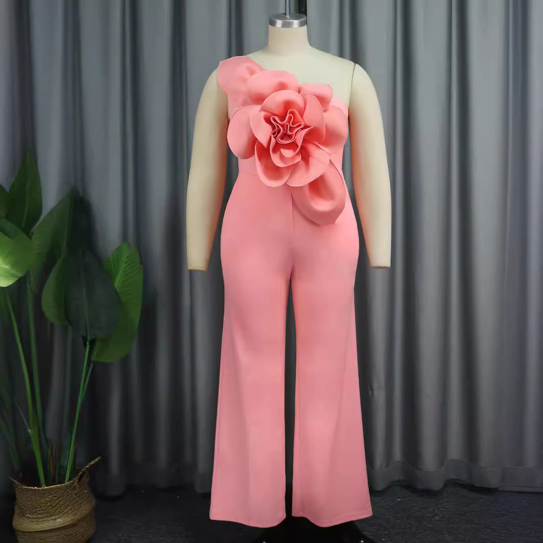 Dame Elegant jumpsuit med florale applikationer Skovae