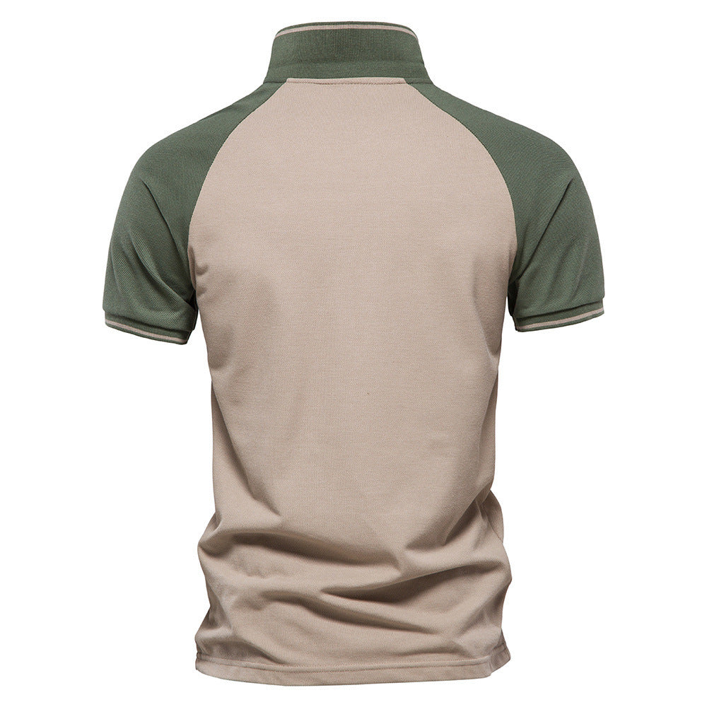 Herrer Poloshirt med moderne ståkrave og praktisk lynlås Stilla