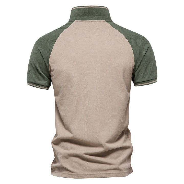 Herrer Poloshirt med moderne ståkrave og praktisk lynlås Stilla