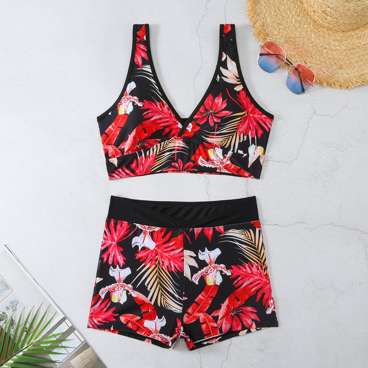 Dame bikini-sæt med sporty snit og livligt blomsterprint Stilla