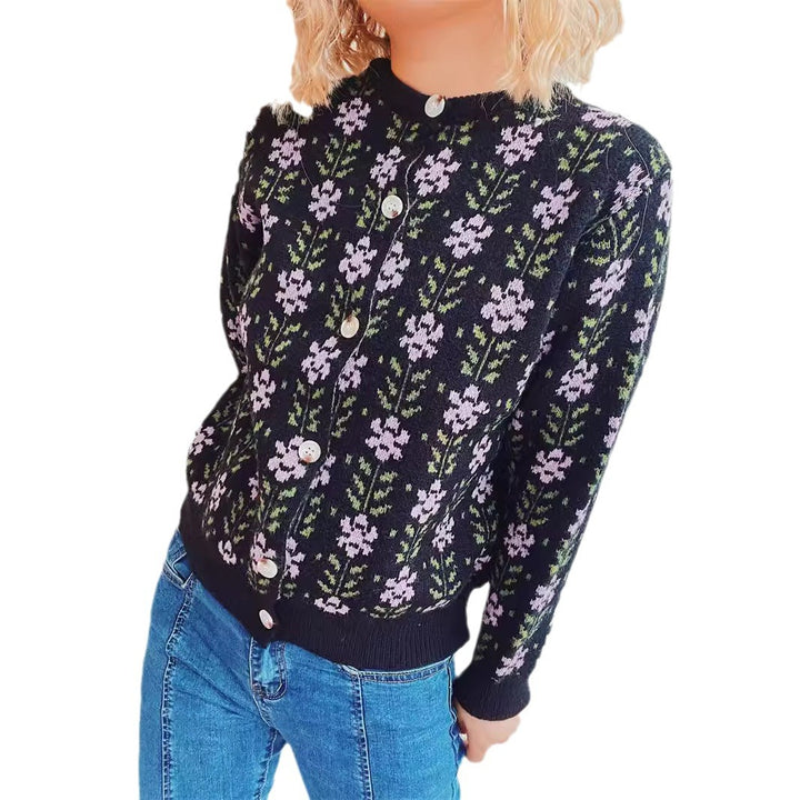 Kvinder hyggelig cardigan med blomster mønstre Stilla
