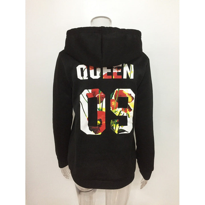 Damerne Motiv Hoodie med blomstermønster og hætte Stilla