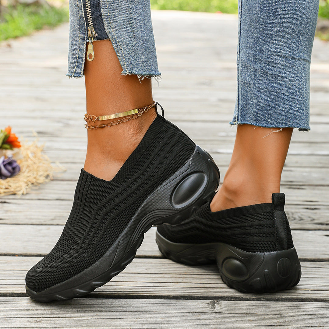 Femme Slip-On Komfort Sneakers med åndbart strikdesign Stilla