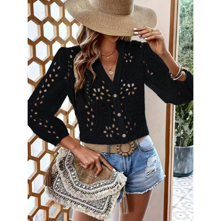 Femme Øsenbroderet Bluse Stilla