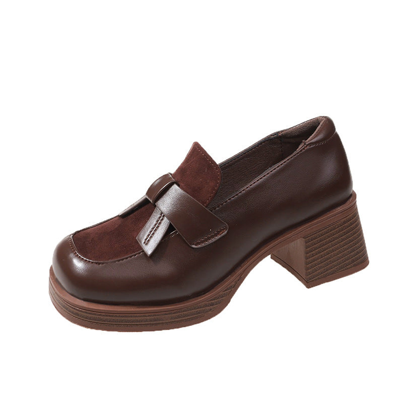 Dame Chunky Heel Mary Jane Mules med Sløjfe-Detail Stilla