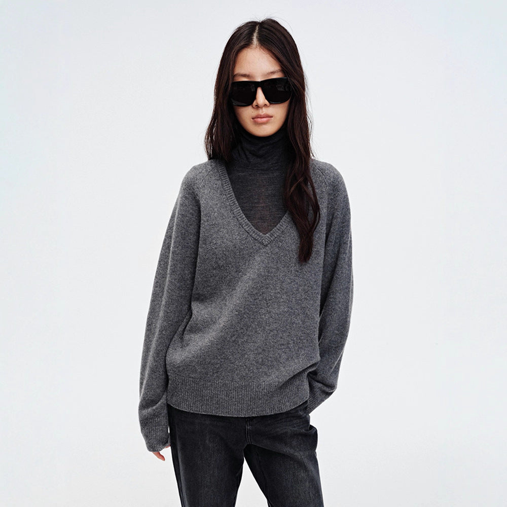 Kvinders hyggelige V-hals sweater Stilla