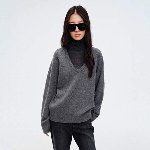Kvinders hyggelige V-hals sweater Stilla