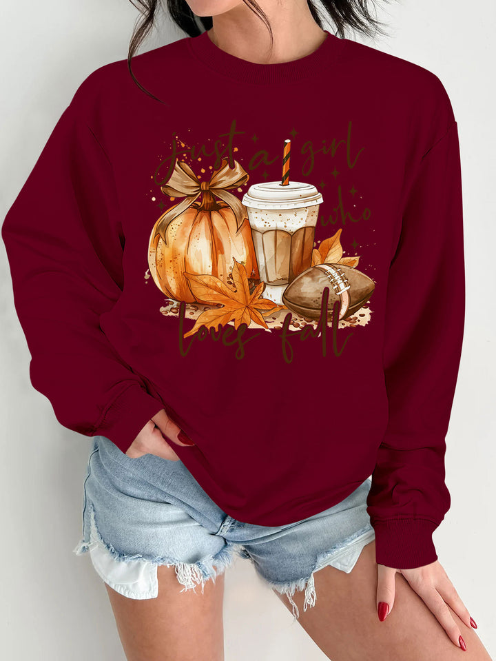 Kvinders sweatshirt med efterårsmotiv og inspirerende print Stilla