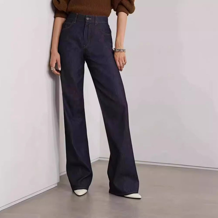 Damer højhals brede jeans Stilla