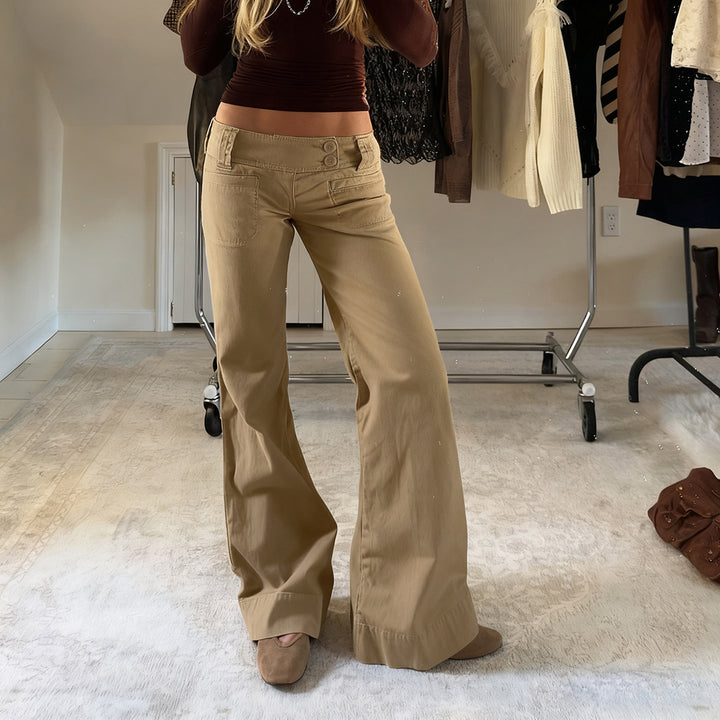 Dame afslappet flared jeans med høj talje og vid ben Skovae