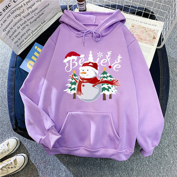 Kvinders hættetrøje med muntert julestemning Skovae