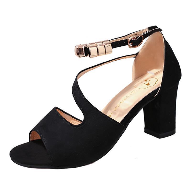 Dame High-Heel Sandaletter med elegant remdesign og komfortabel blokhæls Stilla